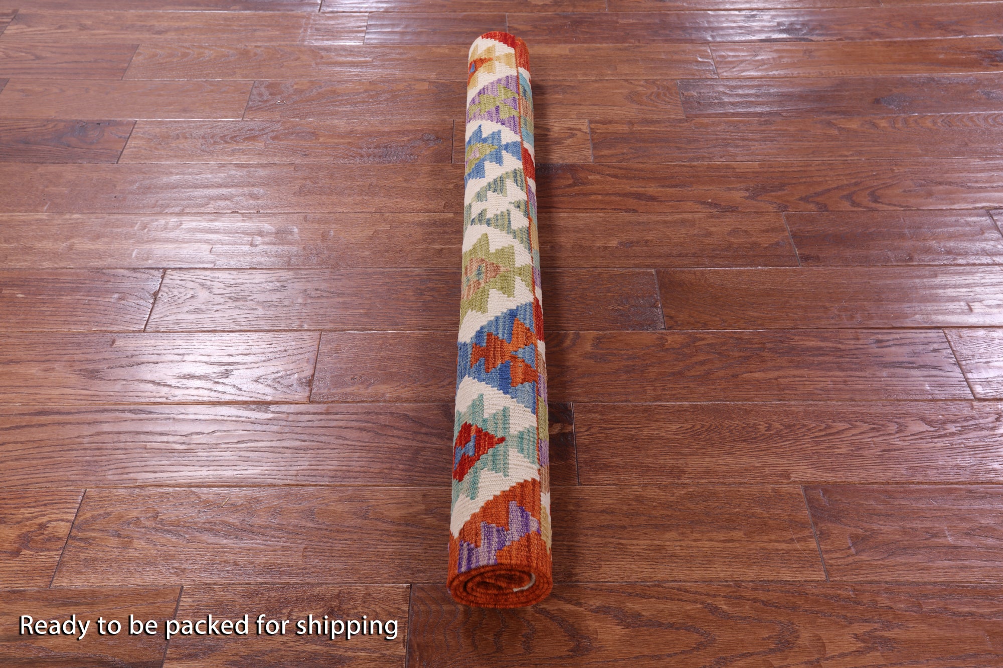 Reversible Kilim Flat Weave Wool On Wool Rug - 3' 6" X 4' 10" - Golden Nile