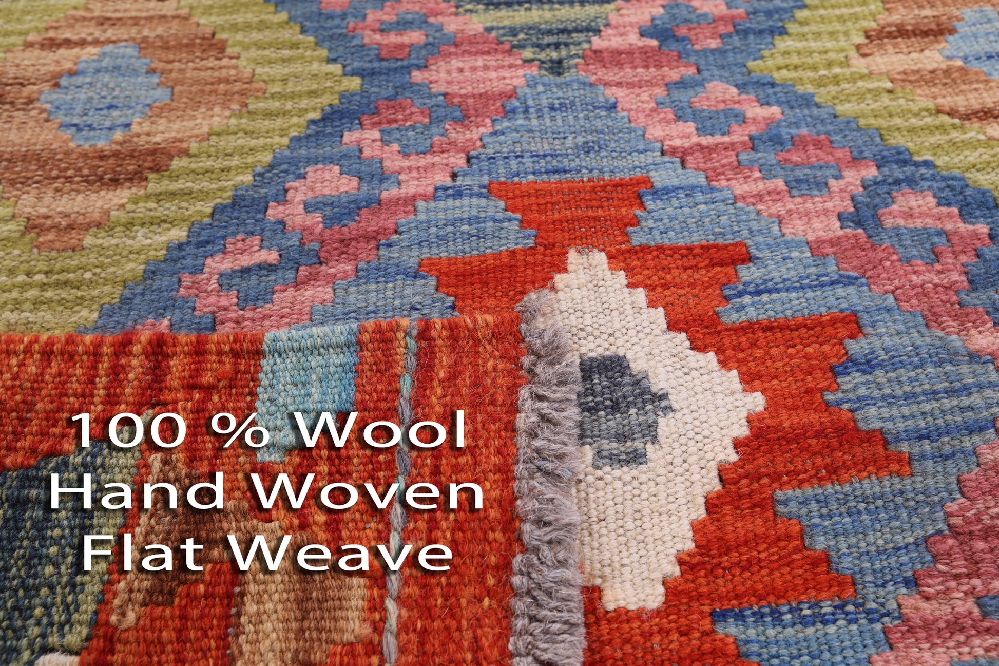 Reversible Kilim Flat Weave Wool On Wool Rug - 3' 6" X 5' 1" - Golden Nile