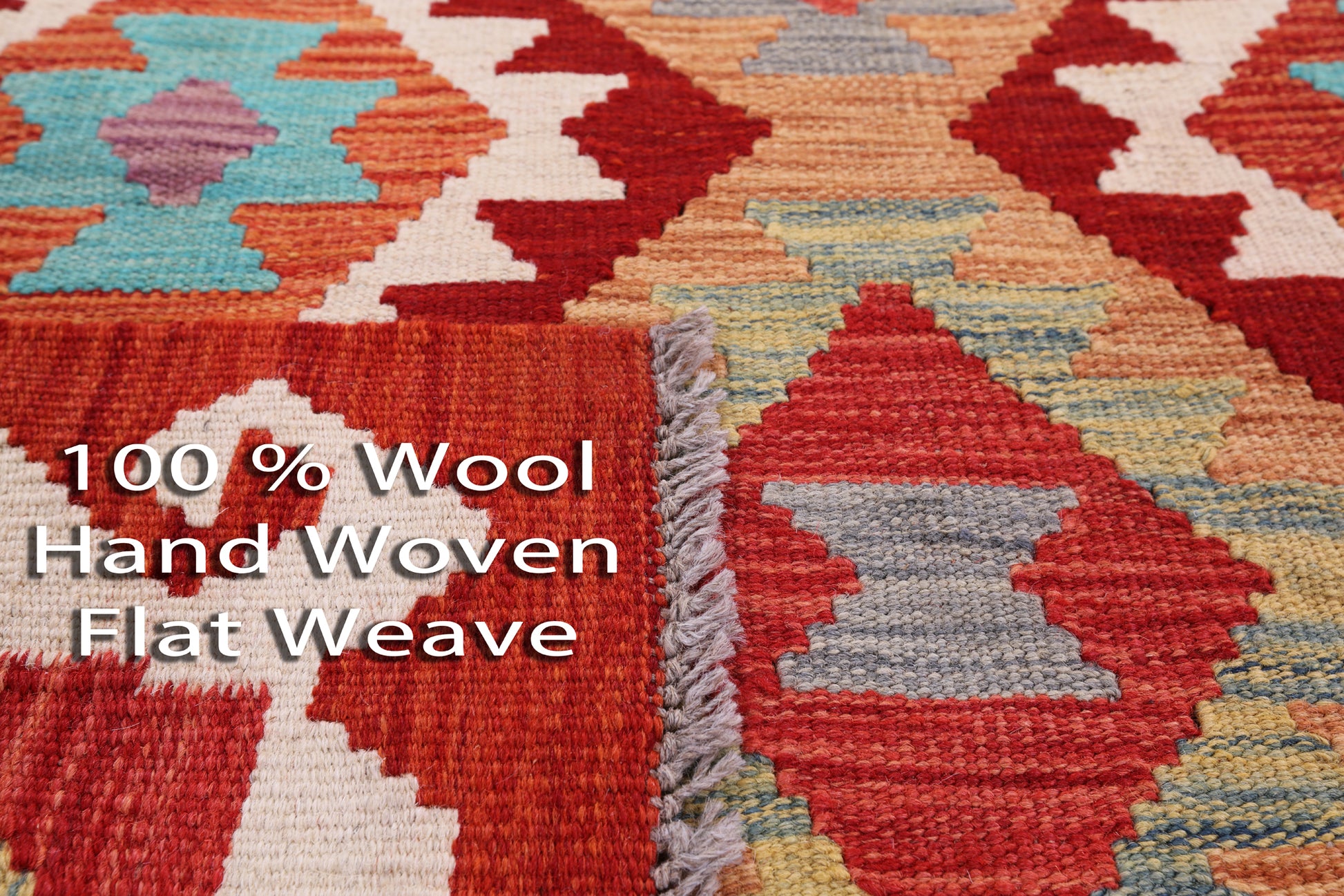 Reversible Kilim Flat Weave Wool On Wool Rug - 3' 5" X 4' 11" - Golden Nile