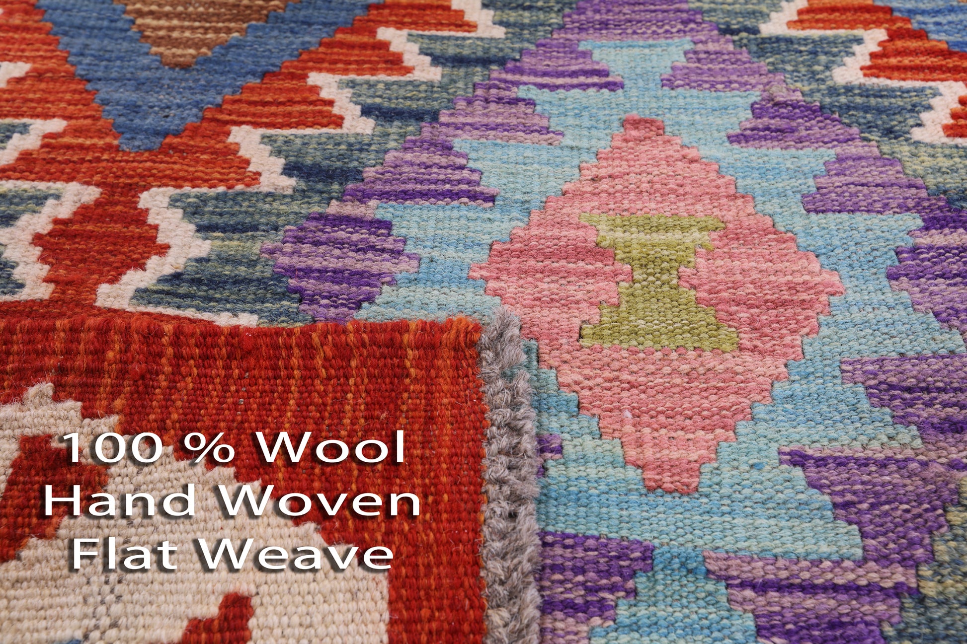 Reversible Kilim Flat Weave Wool On Wool Rug - 3' 4" X 4' 9" - Golden Nile