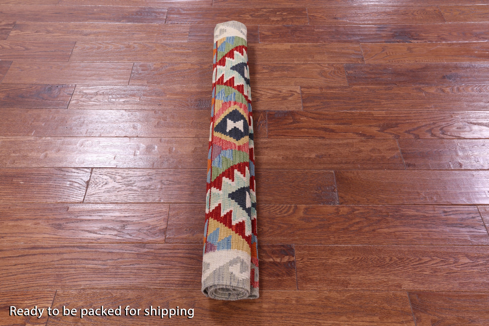 Reversible Kilim Flat Weave Wool On Wool Rug - 3' 5" X 4' 11" - Golden Nile