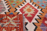 Reversible Kilim Flat Weave Wool On Wool Rug - 3' 5" X 5' 1" - Golden Nile