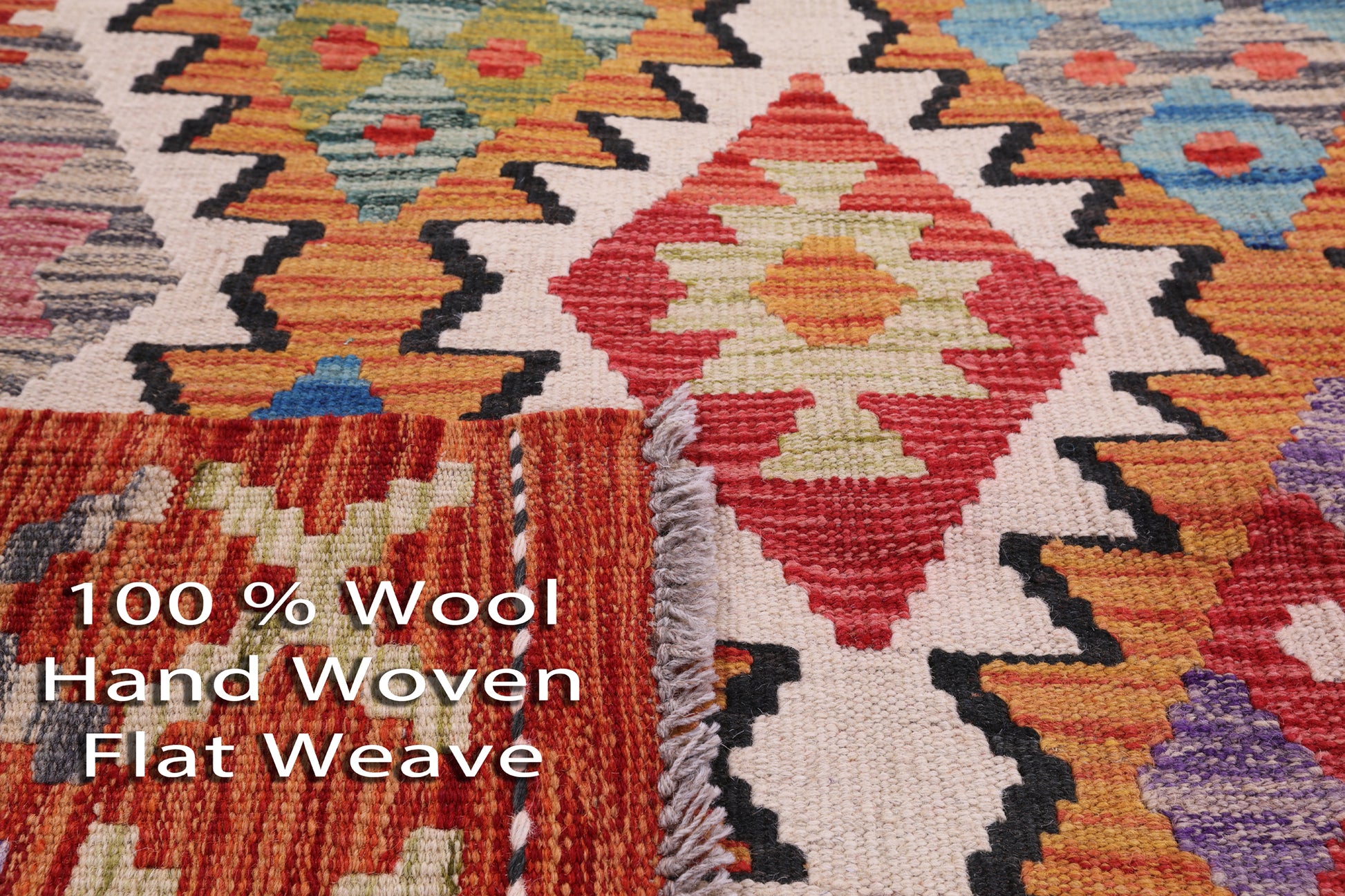 Reversible Kilim Flat Weave Wool On Wool Rug - 3' 5" X 5' 1" - Golden Nile