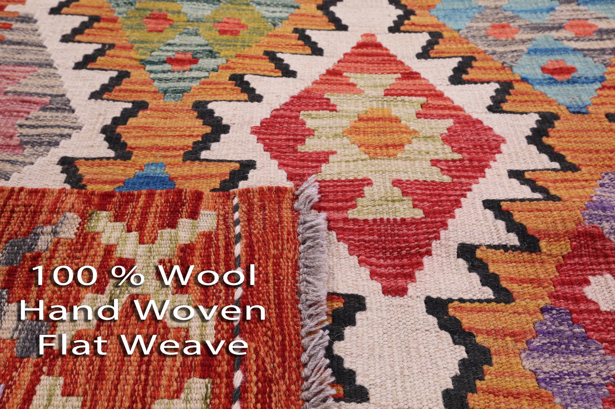 Reversible Kilim Flat Weave Wool On Wool Rug - 3' 5" X 5' 1" - Golden Nile
