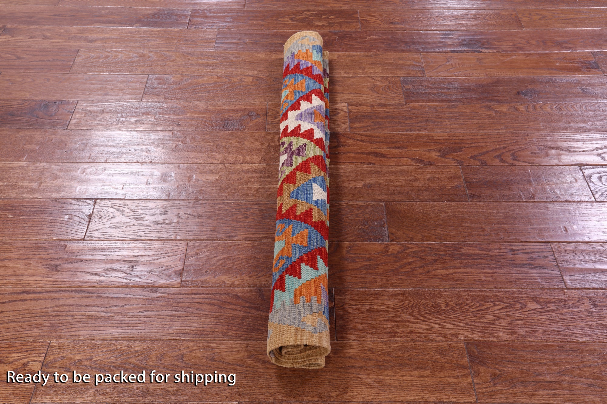 Reversible Kilim Flat Weave Wool On Wool Rug - 3' 5" X 4' 11" - Golden Nile