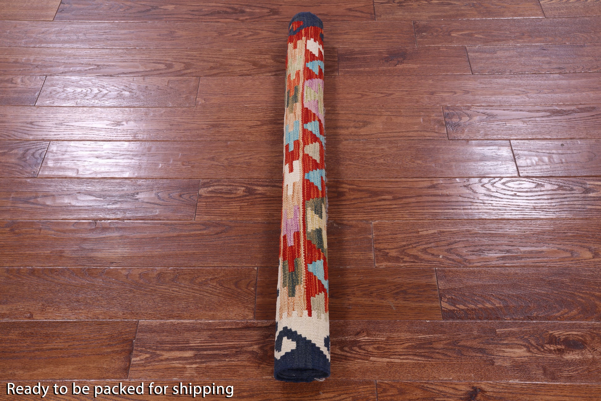 Reversible Kilim Flat Weave Wool On Wool Rug - 3' 6" X 4' 10" - Golden Nile