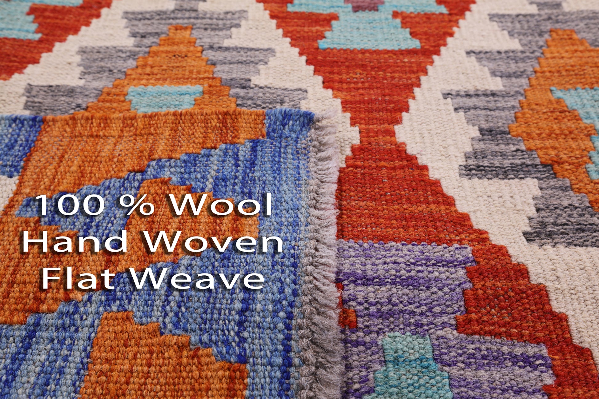 Reversible Kilim Flat Weave Wool On Wool Rug - 3' 5" X 5' 0" - Golden Nile