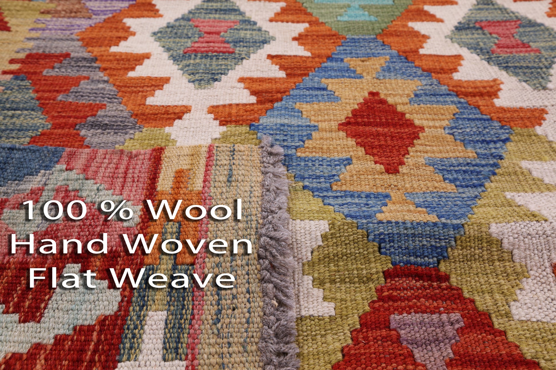 Reversible Kilim Flat Weave Wool On Wool Rug - 3' 3" X 4' 11" - Golden Nile