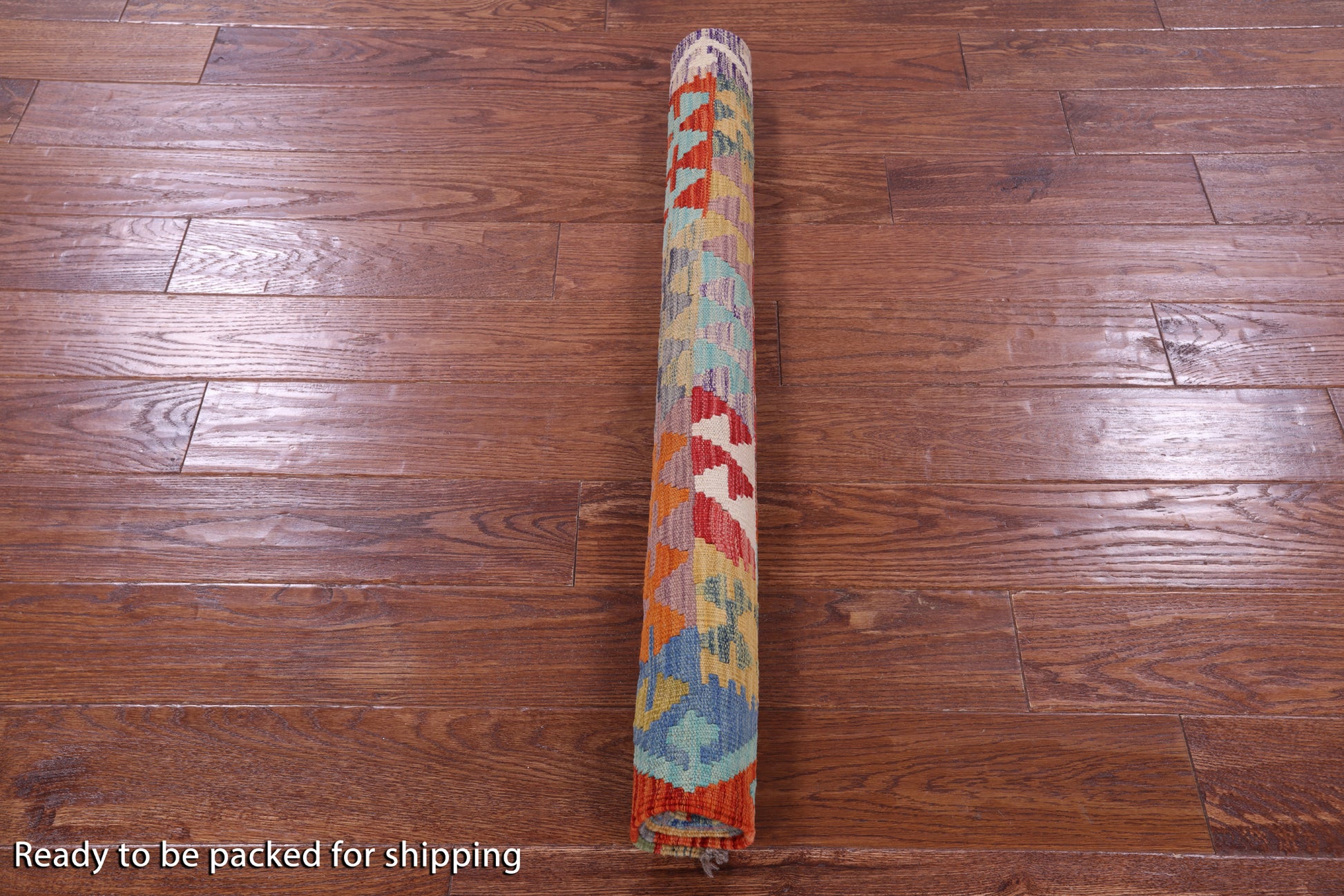 Reversible Kilim Flat Weave Wool On Wool Rug - 3' 4" X 4' 10" - Golden Nile