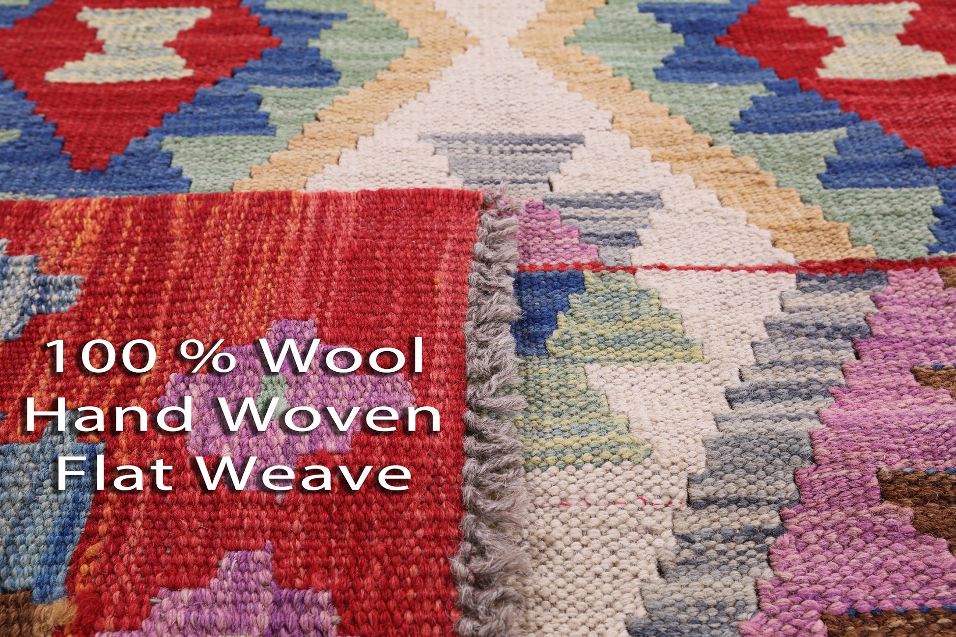 Reversible Kilim Flat Weave Wool On Wool Rug - 3' 3" X 4' 11" - Golden Nile