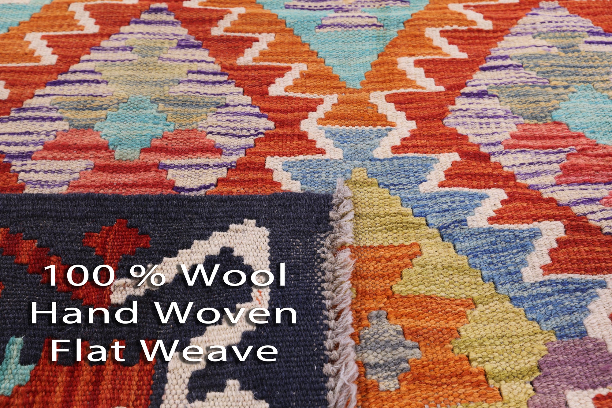 Reversible Kilim Flat Weave Wool On Wool Rug - 3' 8" X 5' 4" - Golden Nile