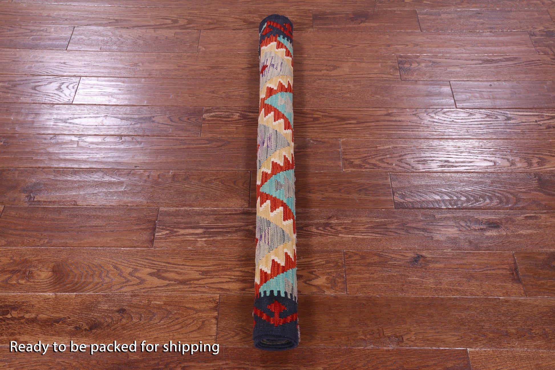 Reversible Kilim Flat Weave Wool On Wool Rug - 3' 8" X 5' 4" - Golden Nile