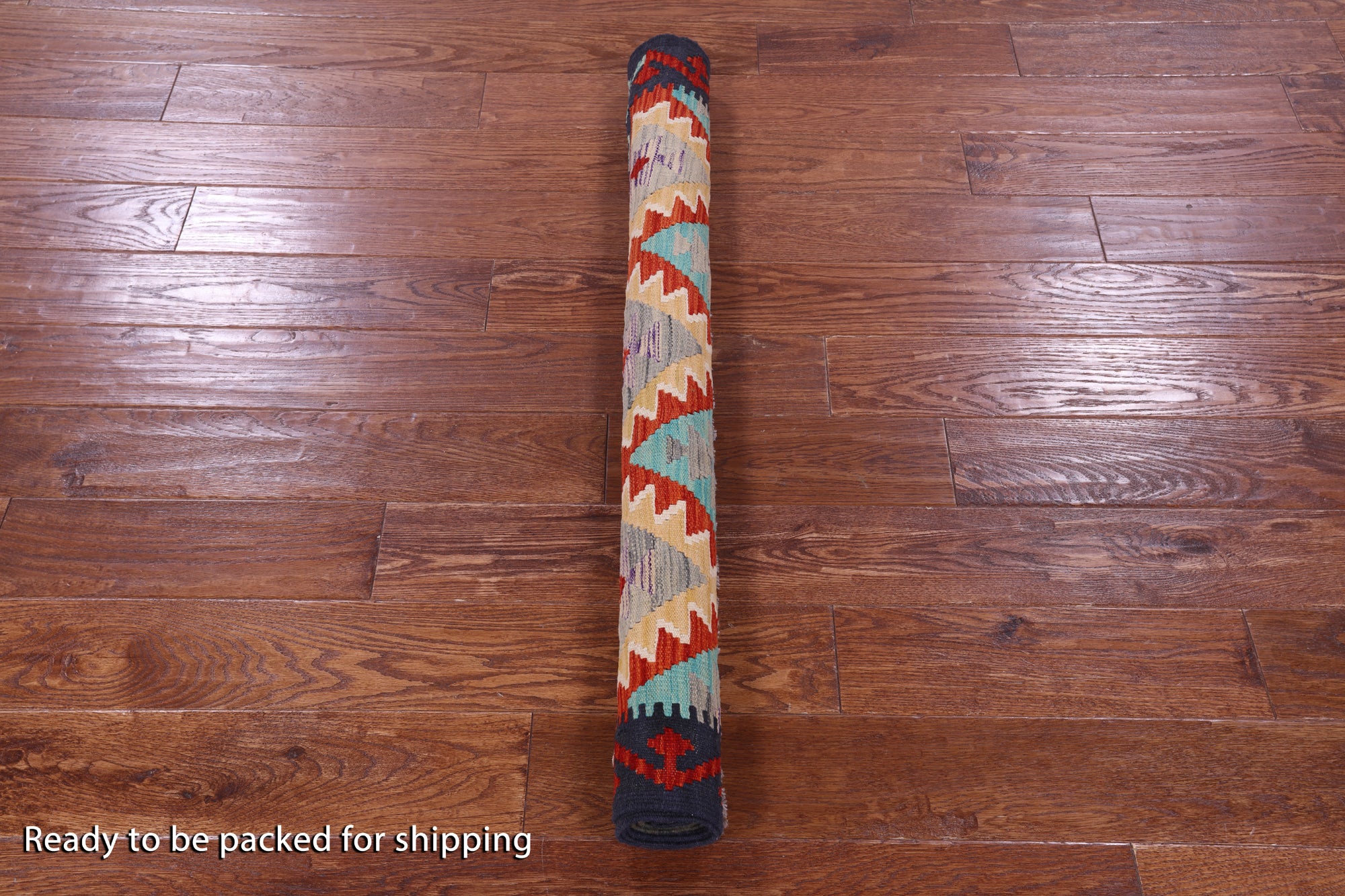 Reversible Kilim Flat Weave Wool On Wool Rug - 3' 8" X 5' 4" - Golden Nile