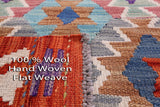 Reversible Kilim Flat Weave Wool On Wool Runner Rug - 2' 9" X 6' 7" - Golden Nile