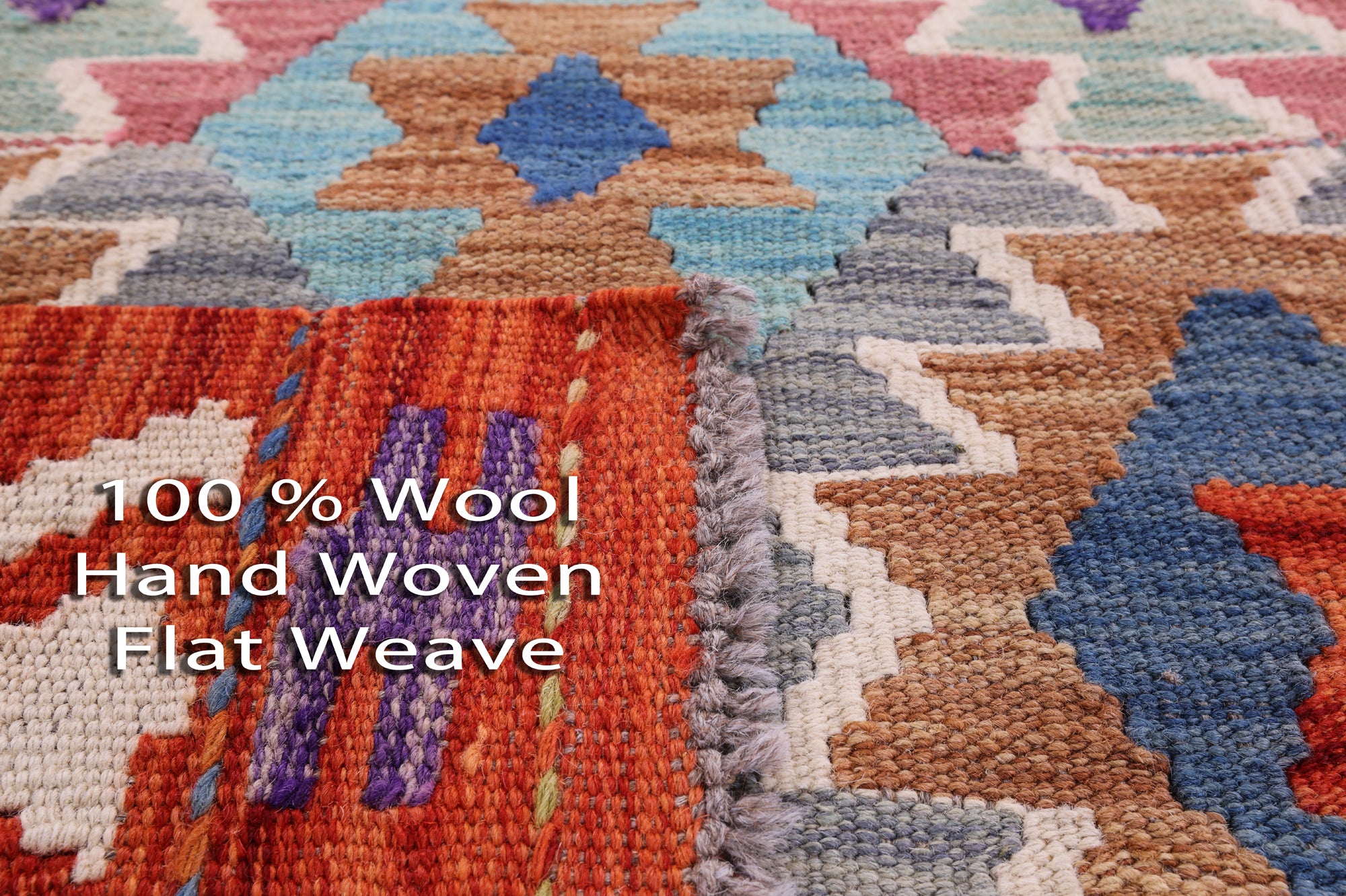 Reversible Kilim Flat Weave Wool On Wool Runner Rug - 2' 9" X 6' 7" - Golden Nile