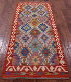 Reversible Kilim Flat Weave Wool On Wool Runner Rug - 2' 9" X 6' 7" - Golden Nile