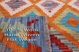 Reversible Kilim Flat Weave Wool On Wool Runner Rug - 2' 9" X 6' 9" - Golden Nile
