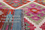 Reversible Kilim Flat Weave Wool On Wool Rug - 2' 7" X 6' 2" - Golden Nile