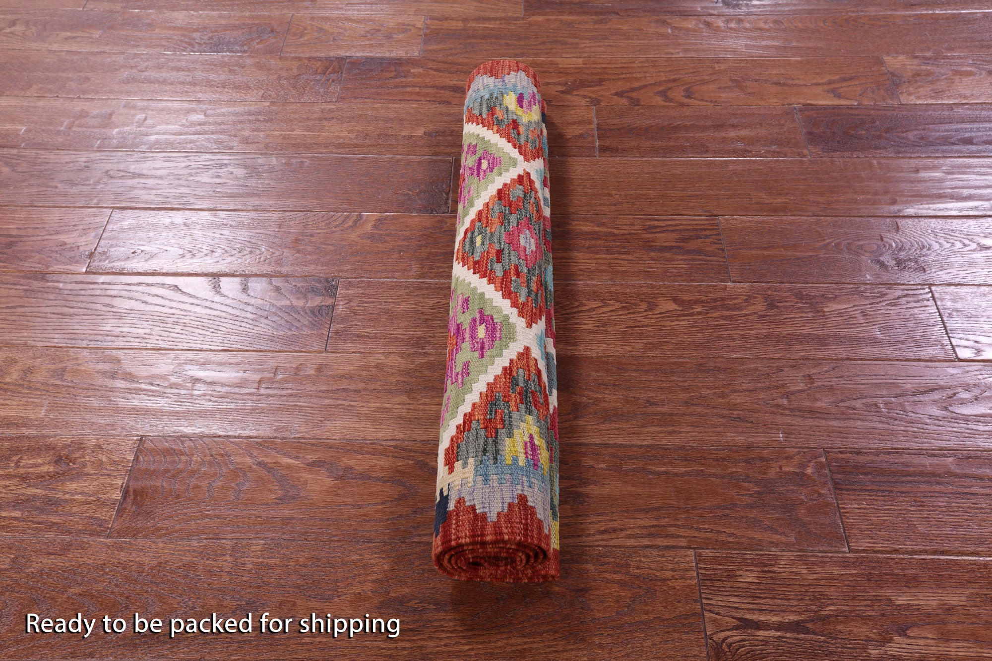 Reversible Kilim Flat Weave Wool On Wool Rug - 2' 7" X 6' 2" - Golden Nile