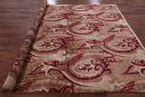 Square William Morris Handmade Wool Area Rug - 8' 1" X 8' 4" - Golden Nile