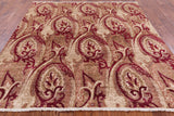 Square William Morris Handmade Wool Area Rug - 8' 1" X 8' 4" - Golden Nile