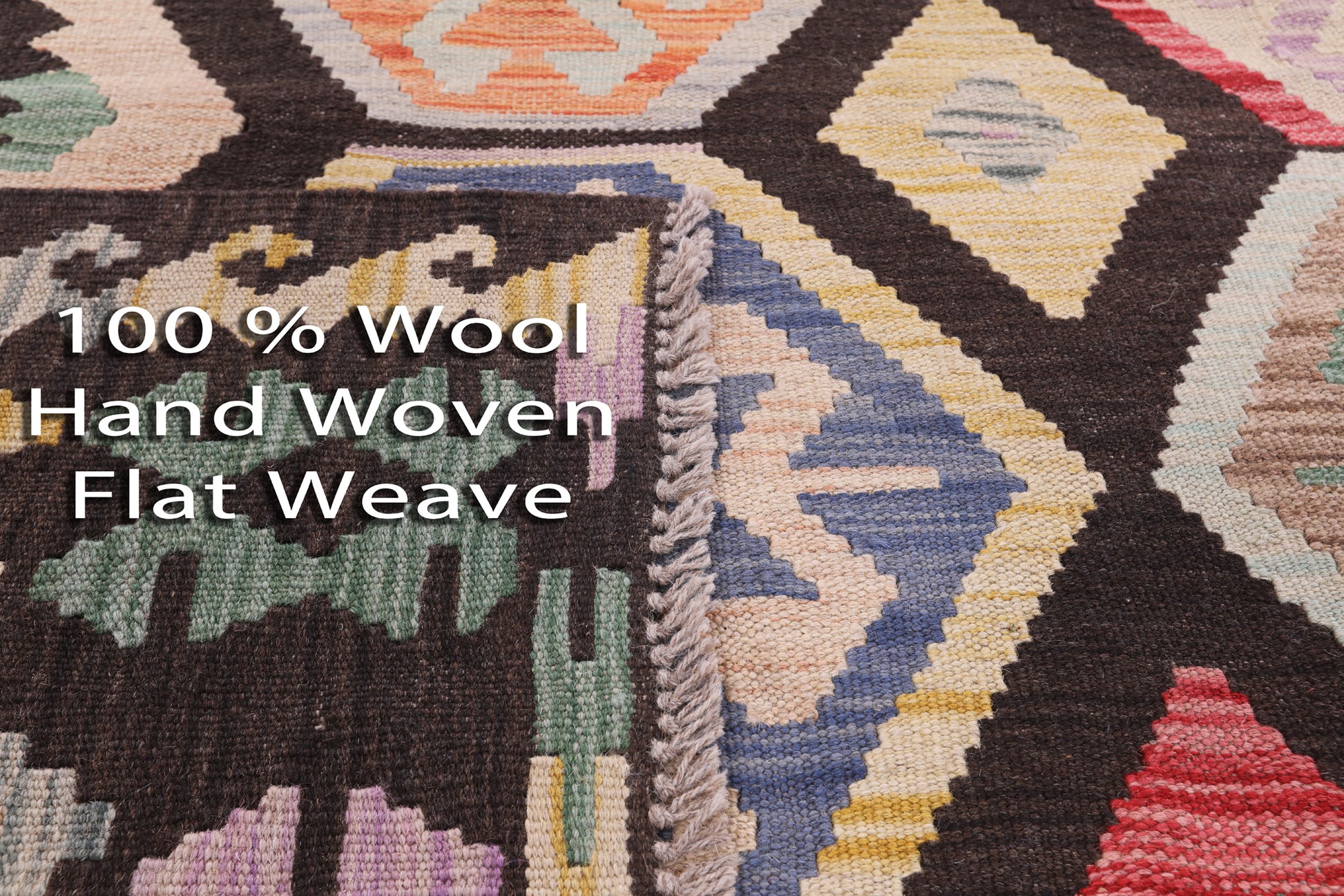 Reversible Kilim Flat Weave Wool On Wool Rug - 6' 3" X 6' 7" - Golden Nile