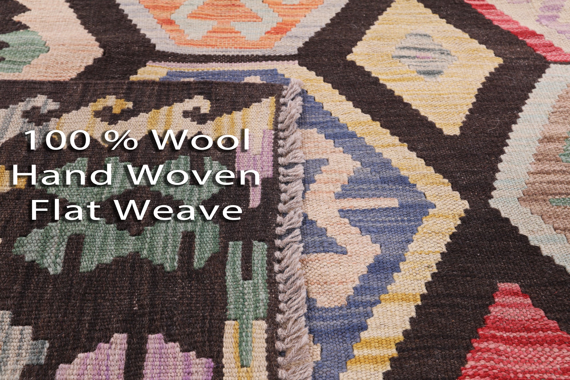 Reversible Kilim Flat Weave Wool On Wool Rug - 6' 3" X 6' 7" - Golden Nile