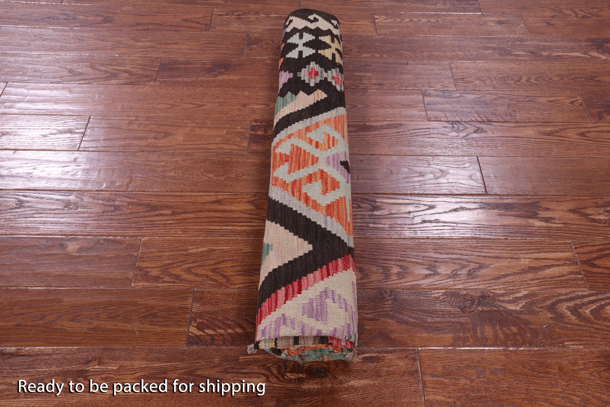 Reversible Kilim Flat Weave Wool On Wool Rug - 6' 3" X 6' 7" - Golden Nile