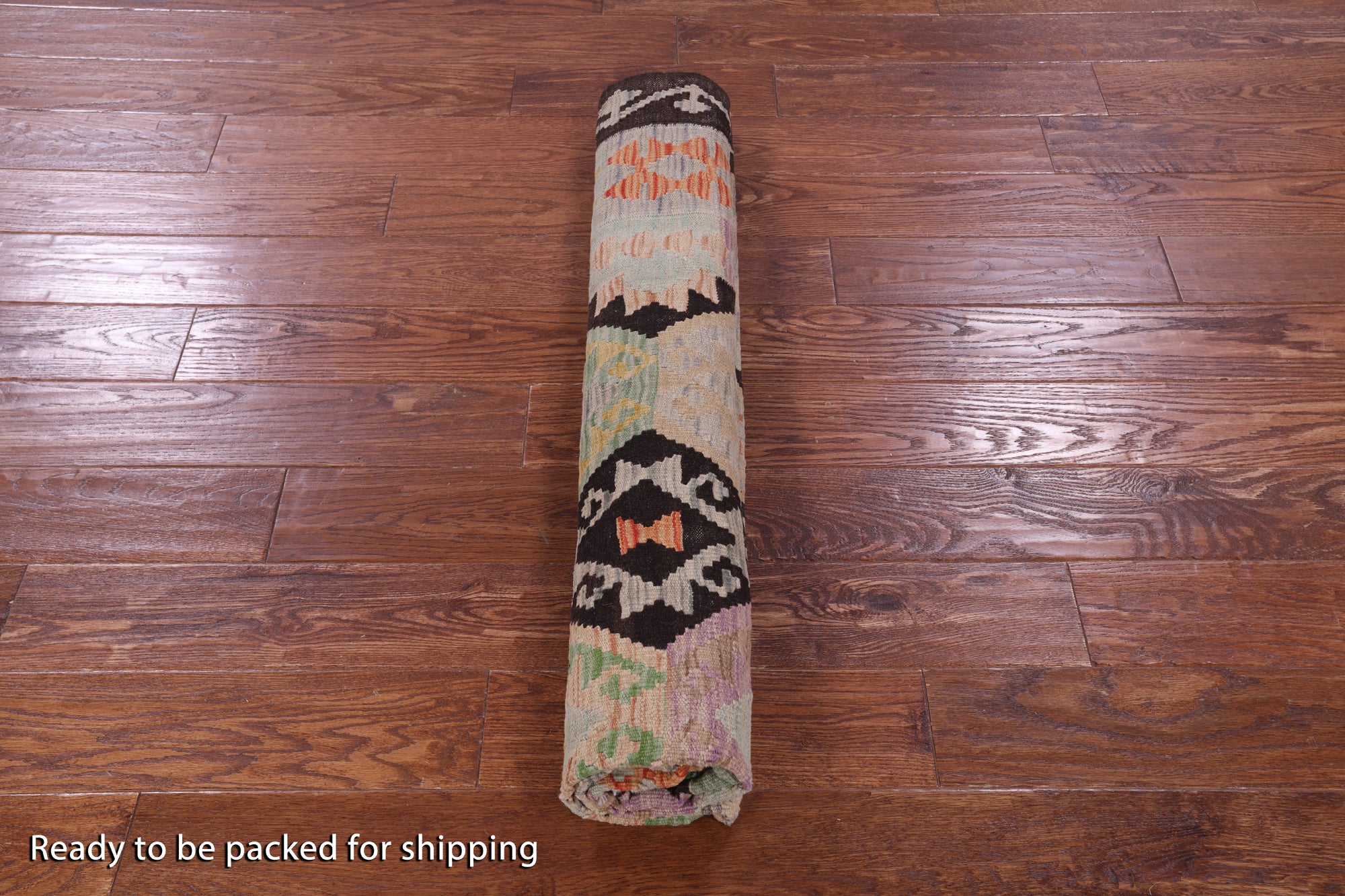 Reversible Kilim Flat Weave Wool On Wool Rug - 6' 2" X 6' 8" - Golden Nile