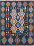 Reversible Kilim Flat Weave Wool On Wool Rug - 4' 11" X 6' 5" - Golden Nile