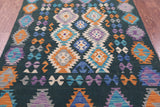 Reversible Kilim Flat Weave Wool On Wool Rug - 4' 11" X 6' 5" - Golden Nile