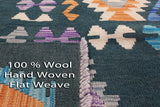 Reversible Kilim Flat Weave Wool On Wool Rug - 4' 11" X 6' 5" - Golden Nile
