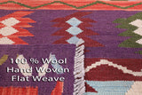Reversible Kilim Flat Weave Wool On Wool Rug - 5' 4" X 6' 5" - Golden Nile