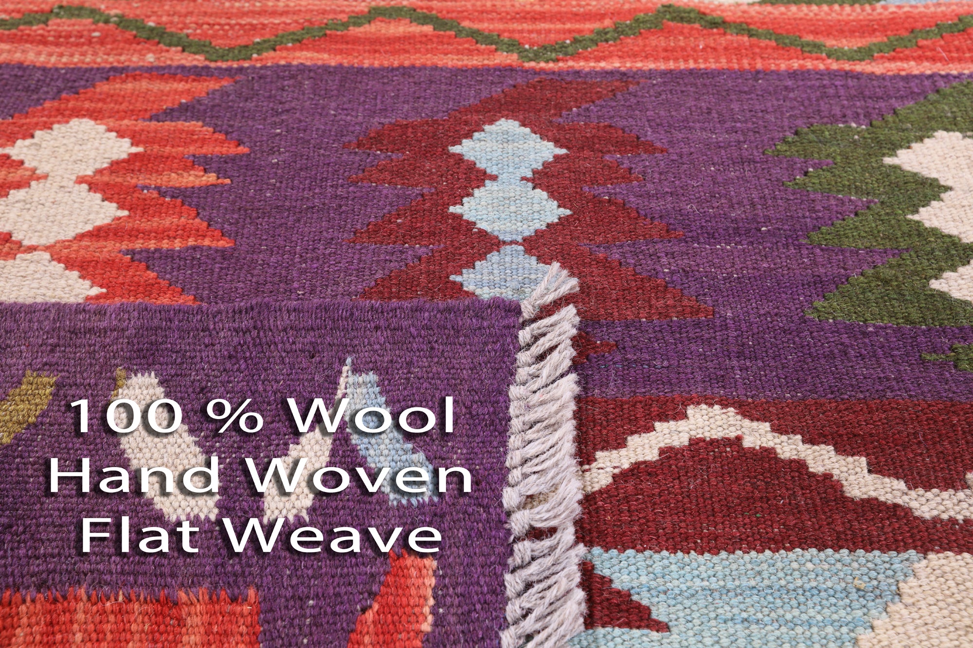 Reversible Kilim Flat Weave Wool On Wool Rug - 5' 4" X 6' 5" - Golden Nile