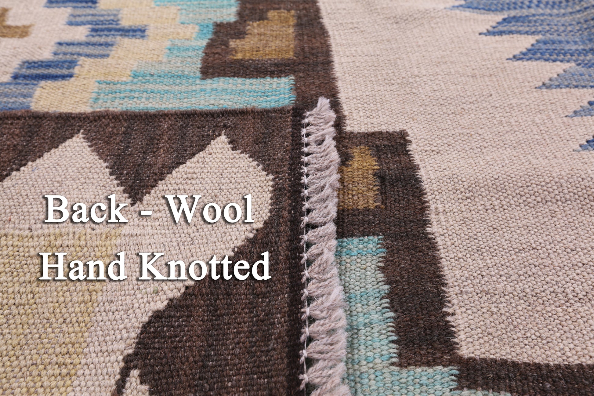 Reversible Kilim Flat Weave Wool On Wool Rug - 5' 0" X 6' 6" - Golden Nile