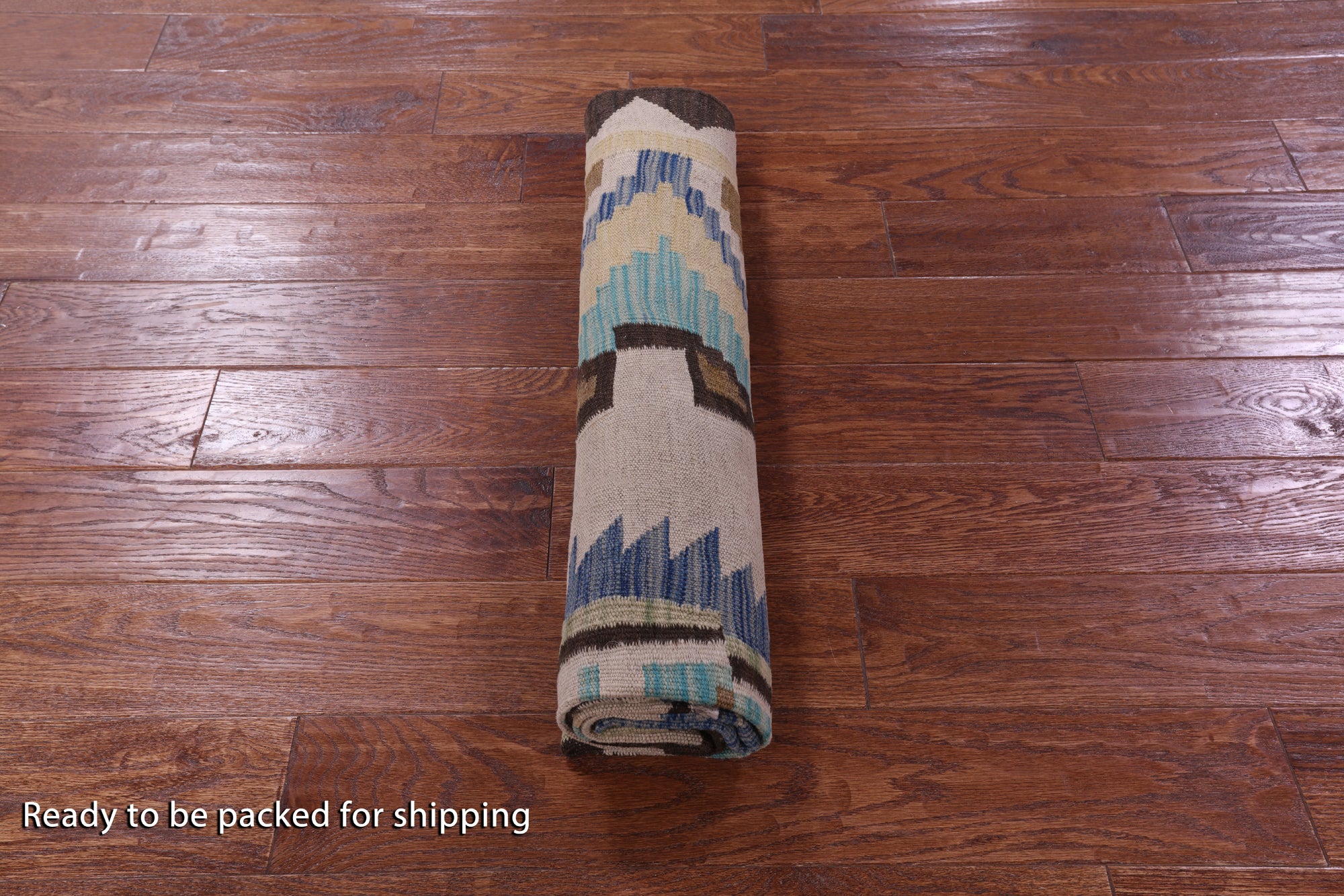 Reversible Kilim Flat Weave Wool On Wool Rug - 5' 0" X 6' 6" - Golden Nile