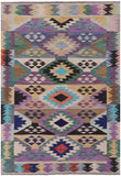 Reversible Kilim Flat Weave Wool On Wool Rug - 4' 9" X 6' 8" - Golden Nile