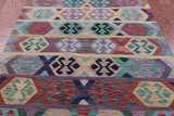 Reversible Kilim Flat Weave Wool On Wool Rug - 5' 0" X 6' 5" - Golden Nile