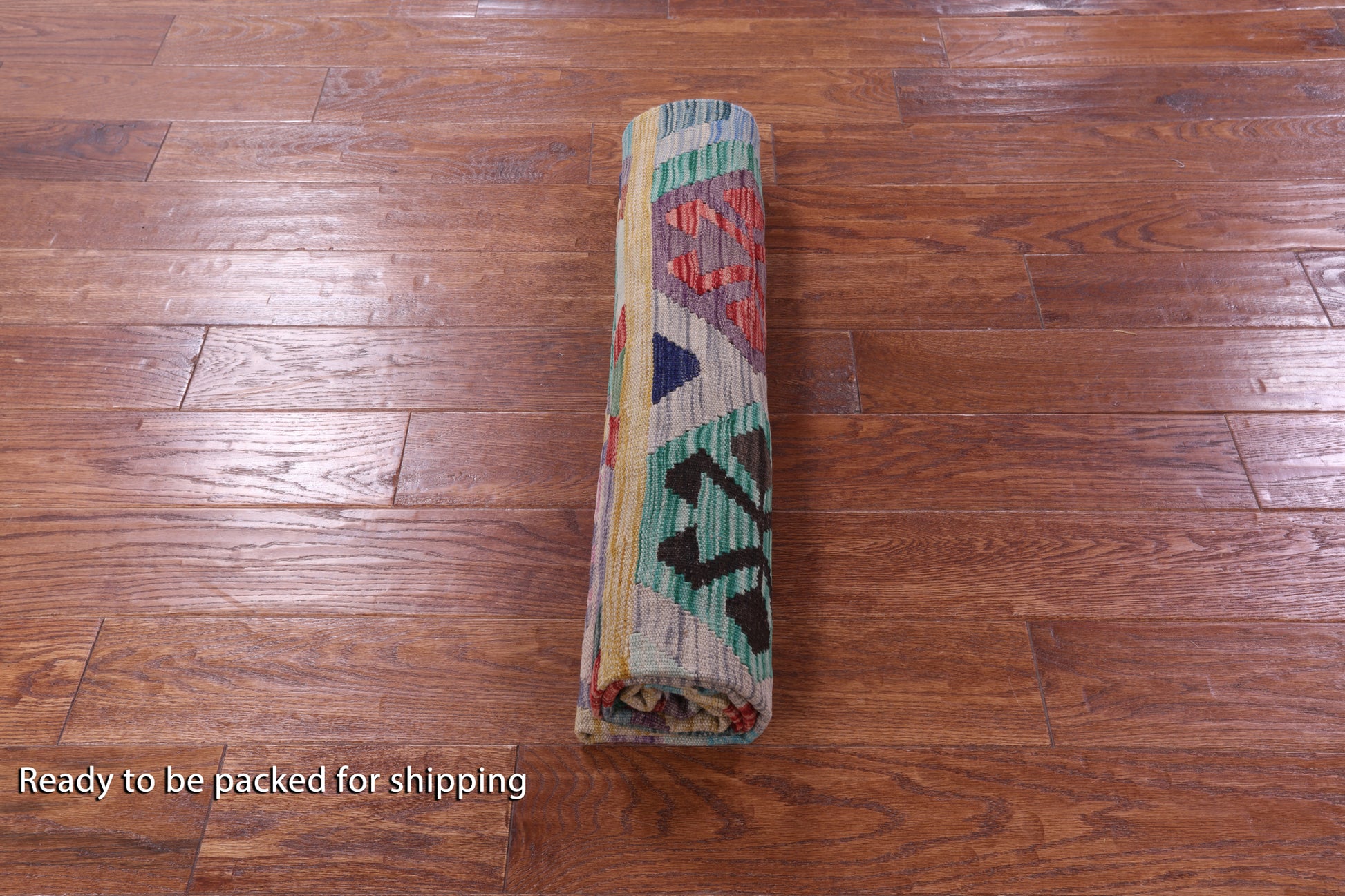 Reversible Kilim Flat Weave Wool On Wool Rug - 5' 0" X 6' 5" - Golden Nile