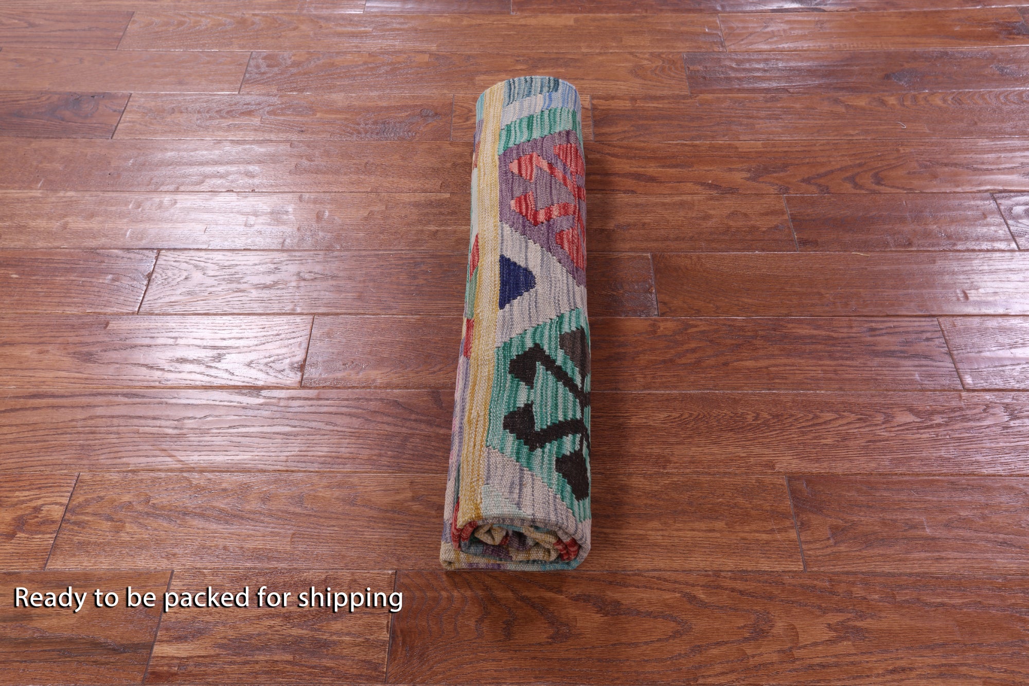 Reversible Kilim Flat Weave Wool On Wool Rug - 5' 0" X 6' 5" - Golden Nile