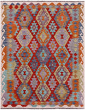 Reversible Kilim Flat Weave Wool On Wool Rug - 4' 10" X 6' 1" - Golden Nile