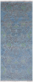 Blue Overdyed Full Pile Handmade Wool Runner Rug - 2' 7" X 6' 4" - Golden Nile