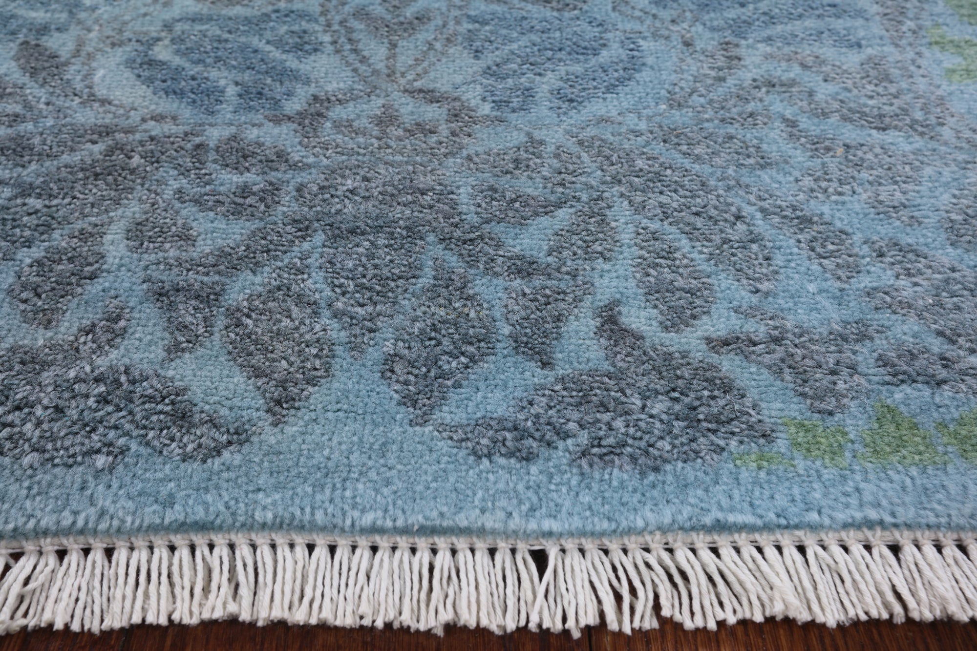 Blue Overdyed Full Pile Handmade Wool Runner Rug - 2' 7" X 6' 4" - Golden Nile
