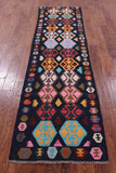Reversible Kilim Flat Weave Wool On Wool Runner Rug - 2' 7" X 9' 4" - Golden Nile