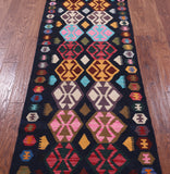 Reversible Kilim Flat Weave Wool On Wool Runner Rug - 2' 7" X 9' 4" - Golden Nile