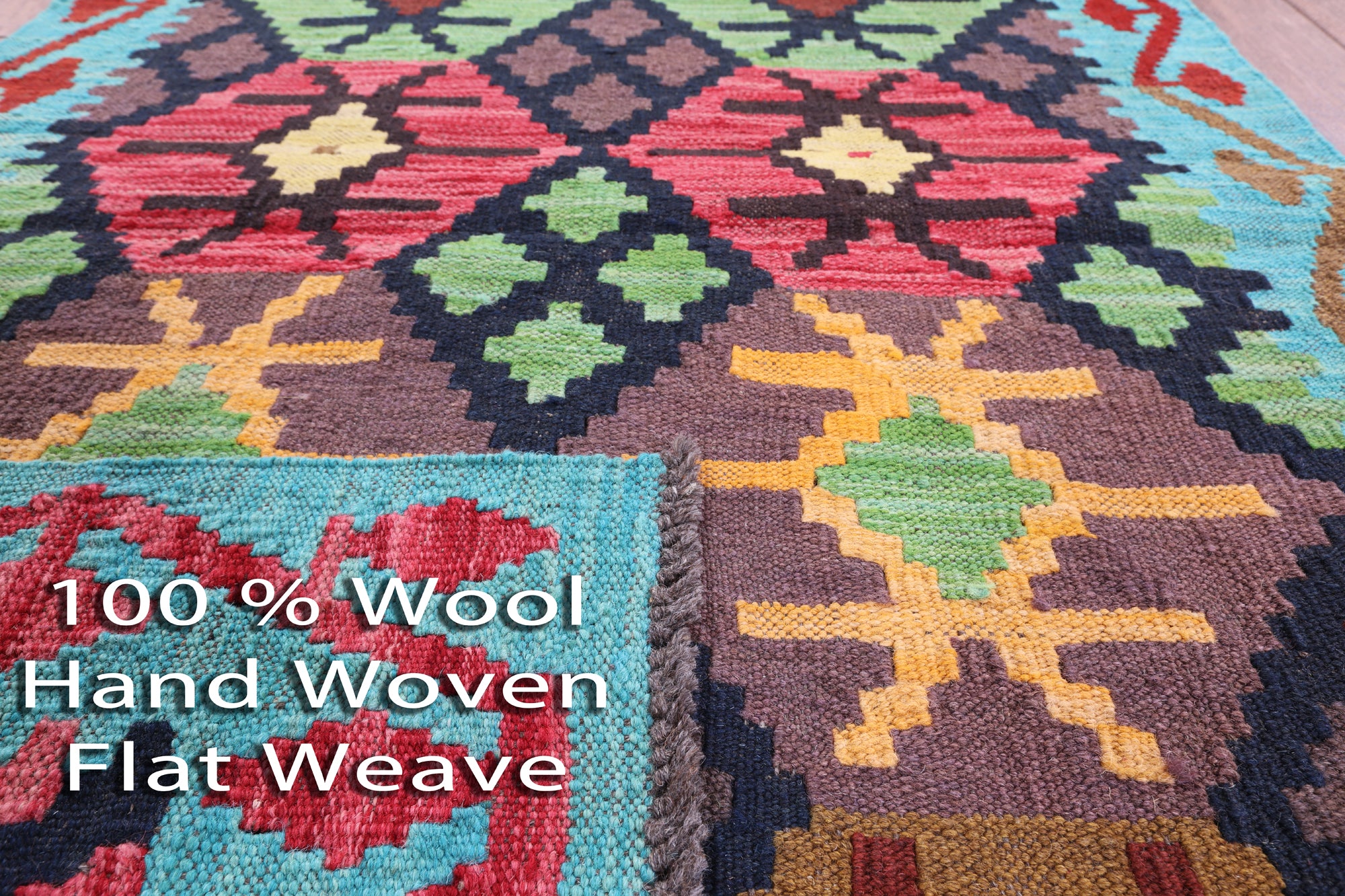 Reversible Kilim Flat Weave Wool On Wool Runner Rug - 2' 9" X 9' 11" - Golden Nile