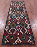 Reversible Kilim Flat Weave Wool On Wool Runner Rug - 2' 11" X 10' 0" - Golden Nile