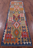 Reversible Kilim Flat Weave Wool On Wool Runner Rug - 2' 7" X 9' 6" - Golden Nile
