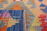 Reversible Kilim Flat Weave Wool On Wool Runner Rug - 2' 7" X 9' 6" - Golden Nile