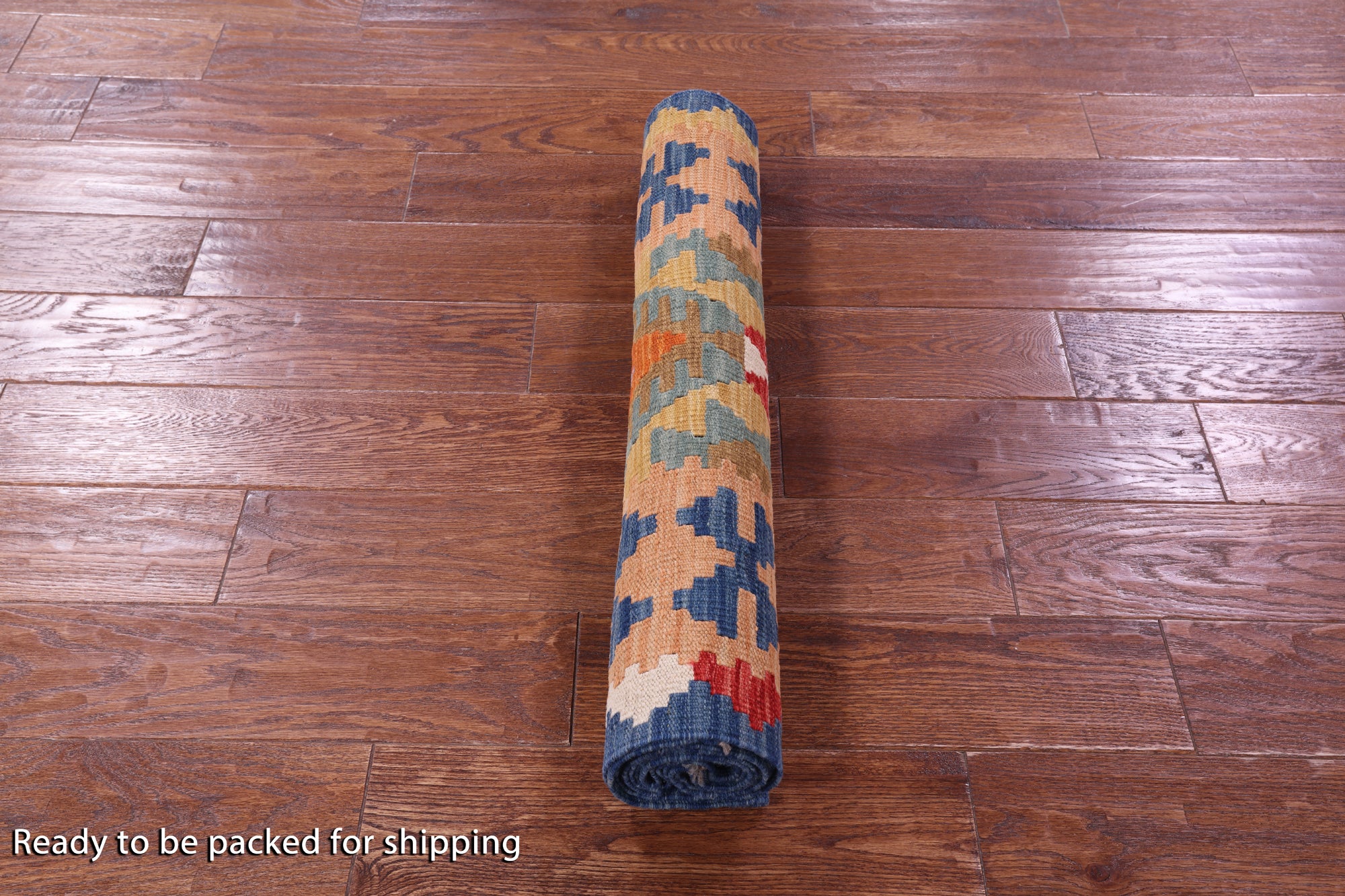 Reversible Kilim Flat Weave Wool On Wool Runner Rug - 2' 7" X 9' 6" - Golden Nile